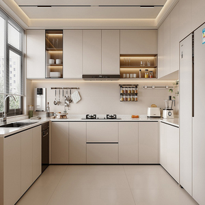 Meubles de cuisine modulaires de luxe attrayants avec panneaux en mélamine, design personnalisé, finition brillante, garde-manger, garantie <span class=keywords><strong>5</strong></span> ans - Product Image 6