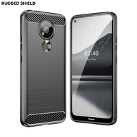 Funda de teléfono móvil de fibra de carbono a prueba de golpes, suave, TPU, para nokia 3,4