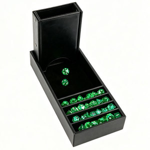 Tour à dés pliable en cuir PU 2-en-1 avec plateau de jeu et boîte à dés pour DND, idéal pour les magasins de jeux, les commandes en gros et la personnalisation de logo acceptée - Product Image 2