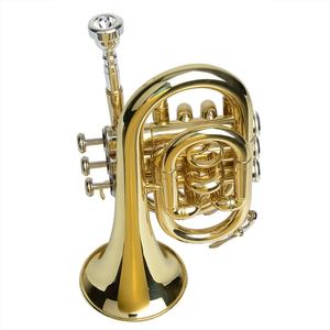 Trompette <span class=keywords><strong>de</strong></span> poche Bb Key Palm Mini Trompette Cornet court 3 touches Petite corne Instrument à vent en laiton portable à <span class=keywords><strong>trois</strong></span> <span class=keywords><strong>notes</strong></span> pour débutants - Product Image 1