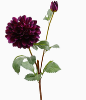 Fleur artificielle de dahlia faite à la main en Europe pour mariage, Saint-Valentin, Thanksgiving et Nouvel An