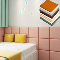 Trendiger PU-Leder Wandaufkleber Selbstklebend 3D-Ziegelstein-Dekor für Schlafzimmer, Villa & Hotel