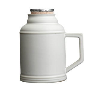 Mug isotherme en céramique avec couvercle, bouteille d'eau isolée pour thé et boissons froides - Product Image 5