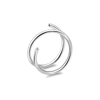 Bijoux de piercing corporel tendance en acier inoxydable, anneaux de nez à ressort géométriques 1,5 boucle pour narines