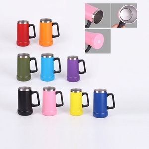 Verre à bière brésilien isotherme à double paroi en acier inoxydable de 24 oz avec poignée, grande capacité, style minimaliste moderne, personnalisable avec LOGO - Product Image 2