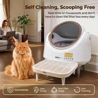 Kotak Pasir Kucing Otomatis KittyBOT 80L Premium Grosir dengan Desain Motif Kayu, Mudah Dibersihkan & Mengontrol Bau