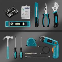 Kit d'outils manuels à usage domestique 124PCS 4V Ensemble d'outils de tournevis sans fil