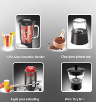 Elektrische keuken fruitpers vleesblender voedselverwerker specerijenmolen roestvrij staal waterdicht ontwerp smoothie