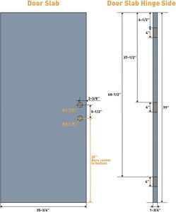 Porta d'Ingresso in Fibra di Vetro Liscia KHSHOW 36x80, Telaio in Vinile Bianco Prime, Vetro Satinato 3/4 Vista, Design Contemporaneo per Casa - Product Image 4