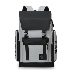 Sac à dos pour ordinateur portable à fermeture roll-top, grande capacité, géométrique, imperméable, unisexe, en tissu Oxford, antivol, pour activités de plein air et sport, tendance - Product Image 3