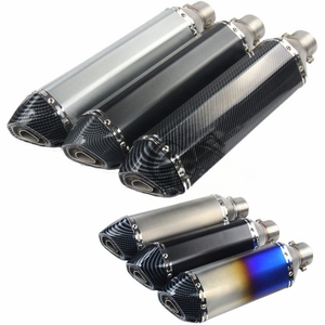 Pot d'échappement hexagonal noir/argent pour moto <span class=keywords><strong>de</strong></span> course <span class=keywords><strong>Horizon</strong></span> 150, Small Ninja 250, Road Race 350R25/R3 - Product Image 3