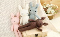 Jouets en crochet personnalisés en coton biologique pour bébé, lapin, 2021, jouets en crochet faits à la main, animaux en peluche kawaii
