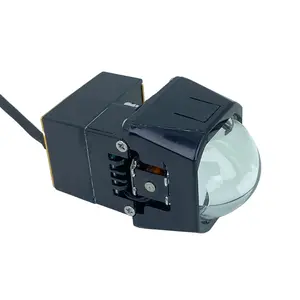 Lensa proyektor Led Bi, lampu sorot rendah tinggi Mini 1.8 inci 65W Matrix untuk mobil dan motor
