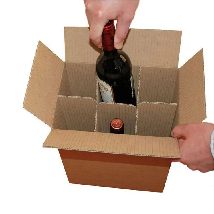 Boyutu 4 / 6 / 12 paket bira şarap şişesi ambalaj karton boxWine ambalaj kutusu