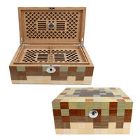Humidor à cigares GUEVARA en bois assemblé, avec revêtement en cèdre massif, pour bureau, pour magasin de cigares hors ligne, accessoires de cigares de luxe
