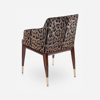 Chaises de salle à manger modernes, haut de gamme, luxueuses, minimalistes, élégantes, en tissu imprimé léopard, pour villa