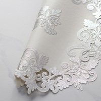 Napperons de table ronds en PVC, design classique métallisé, écologiques, résistants à la chaleur, pour mariage et décoration