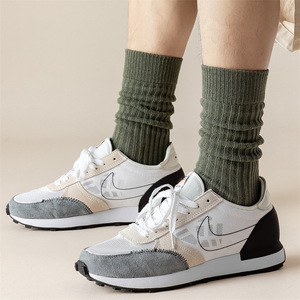 Pure Cotton Long Socks Mid-Calf Athletic Socks For Men Daily Wear Solid Color Breathable Sweat Absorbent White Black Orange - Product Image 3