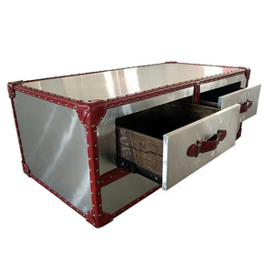 Hj Nhà Cổ Điển Công Nghiệp Nhôm Da Retro Phi Công Thân Cây Bàn Cà Phê Đồ Nội Thất Lưu Trữ Cho Trong Nhà Ngoài Trời Sử Dụng - Product Image 5