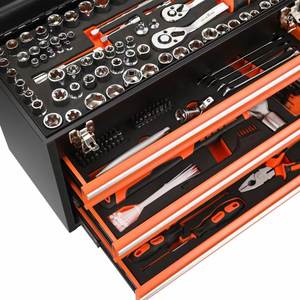 Ensemble d'<span class=keywords><strong>outils</strong></span> portable en acier au carbone de 408 pièces, boîte à <span class=keywords><strong>outils</strong></span> compacte à trois pompes autobloquante pour usage manuel, pour le commerce extérieur - Product Image 3