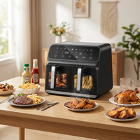 Friteuse à air intelligente 8L à double panier et deux tiroirs, haute qualité, prix avantageux, vente chaude en Chine