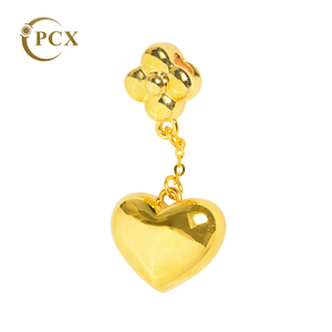Collier Pendentif Cœur en Or Massif 18K Plaqué Rhodium PCX Jewelry, Idéal pour Fiançailles, Mariage, Fêtes, Cadeau, Accessoire Breloque DIY - Product Image 1