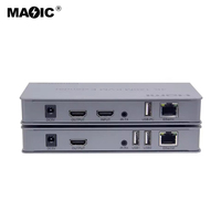 Extender KVM 4K 120M, Extender HDMI, Transmitter Kabel Jaringan ke Port Jaringan RJ45, Extender KVM Definisi Tinggi 4K 120M dengan USB