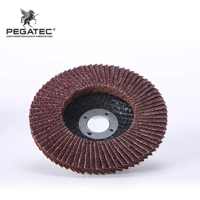 PEGATEC 100mm 4 pouces 40 60 80 120 grain oxyde d'aluminium disque à lamelles de ponçage en métal abrasif