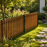 Clôture de balcon en WPC à grain de bois, faible entretien, avec barreaux verticaux pour jardin extérieur, terrasse, protection de l'intimité