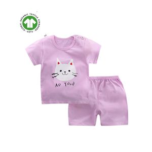 Pantalon court à manches courtes pour garçons et filles, ensemble de 2 pièces en coton imprimé, <span class=keywords><strong>pyjama</strong></span> pour enfants à bas prix pour vêtements de maison - Product Image 3