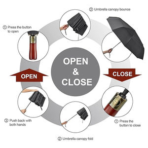 <span class=keywords><strong>Parapluie</strong></span> pliable en gros, support en bois, <span class=keywords><strong>parapluie</strong></span> pliable automatique résistant au vent, <span class=keywords><strong>pas</strong></span> <span class=keywords><strong>cher</strong></span>, avec poignée en bois - Product Image 6