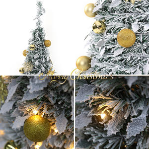 Hete Verkoop 1.5/1.8/2.1 Telescopische Opvouwbare Lichtgevende Flocking Pagode Vormige Fabriek Direct Van Grensoverschrijdende Kerstboom - Product Image 2