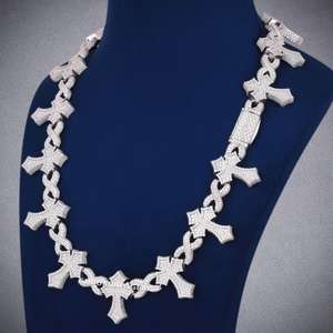 Cadena cubana de eslabones cruzados de 30 mm con moissanita VVS, plata 925, lujo, estilo hip hop, collar con incrustaciones de circonitas, regalo de boda para hombre - Product Image 4