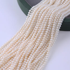 Collar de Perlas de Agua Dulce Naturales de 4-5 mm de Zhuji, Cuentas Semiterminadas Casi Redondas para Joyería DIY, Perlas Sueltas al por Mayor - Product Image 4