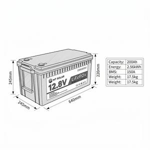 แบตเตอรี่ LiFePO4 12V 12.8V 200Ah 2.5kWh พร้อมบลูทูธ BMS  ตัวเรือนพลาสติก  ทดแทนแบตเตอรี่ตะกั่วกรด สำหรับเก็บพลังงานภายในบ้าน - Product Image 5