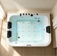 Baignoire à remous moderne avec fonction cascade, drain à molette, accessoires complets pour la maison et le commerce