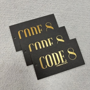 Quần Áo Swing treo thẻ sang trọng tông treo <span class=keywords><strong>tag</strong></span> đen tùy chỉnh lá dập logo nhãn thẻ cho quần áo Tóc Giả Túi tóc - Product Image 3