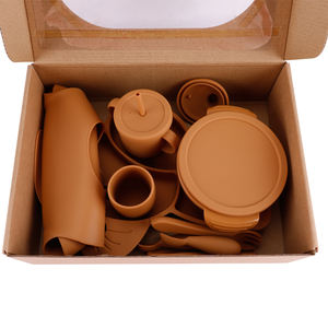 مجموعة إطعام الطفل من السيليكون خالية من بيسفا مخصصة ، ملعقة ، شوكة ، مريلة ، طبق ، وعاء ، أواني تناول الطعام للأطفال - Product Image 4