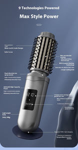 <span class=keywords><strong>Brosse</strong></span> <span class=keywords><strong>ronde</strong></span> en céramique professionnelle pour le coiffage des cheveux, brosses à cheveux, peigne chauffant électrique à affichage LCD pour lisser les cheveux - Product Image 4