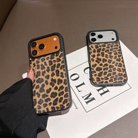 Coque de téléphone de luxe en TPU et PC à motif léopard pour iPhone 17 Pro, 16, 15 Pro Max, 14, 13 – Protection arrière de haute qualité