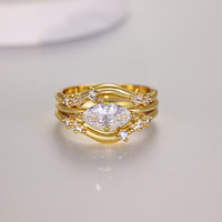 Perhiasan Fashion Mewah Grosir Pabrik Perak 925 Cincin Moissanite Potongan Marquise 1Ct Vvs untuk Wanita Pernikahan Pertunangan