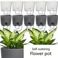 Maceta de Cultivo sin Tierra de 2 Capas, Maceta Hidropónica con Cuerda de Algodón, Autorriego, Maceta con Riego Automático