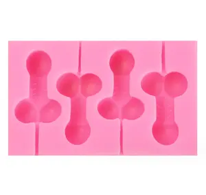 DIY Sexy Lollipop Silicone Mold Cake Chocolate funny Penis 3D Silicone Mold