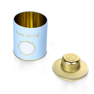 Lata de café pequeña y hermética, latas redondas de té con tapa, Metal chino, cajas de lata, embalaje de lujo personalizado de fábrica - Product Image 3