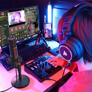 Kit Microfono con Scheda Audio Maono AME2A <span class=keywords><strong>per</strong></span> Podcast, Registrazione, Streaming Live, Canto, Voice Over, Controllo del Guadagno ed Effetto Riverbero - Product Image 6