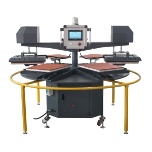 J Totalmente automático de doble cabezal Seis estaciones Prensa plana Sublimación neumática Máquina de prensa de calor de hierro 40*60 - Product Image 2