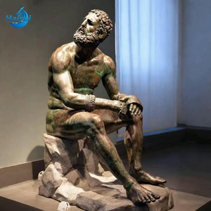 Escultura de Bronce de Tamaño Real de un Boxeador Griego <span class=keywords><strong>en</strong></span> Descanso, Obra de Arte Famosa - Product Image 1