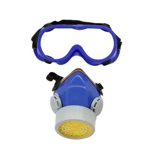Grosir kustom logo keamanan melindungi wajah filter Gas dengan kacamata
