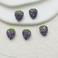Selina Crystal Ceramic Strawberry Rhinestones-Perles denses à trou droit pour bijoux à bricoler soi-même, chaînes de téléphone et embellissements de vêtements