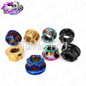 TMJ TUERCAS DE Titanio M12 M14 M16 <span class=keywords><strong>M18</strong></span> M20 Tuercas de Brida para Bicicleta Motocicleta Coche Aleación de Titanio Eje Trasero Tuerca CNC - Product Image 5